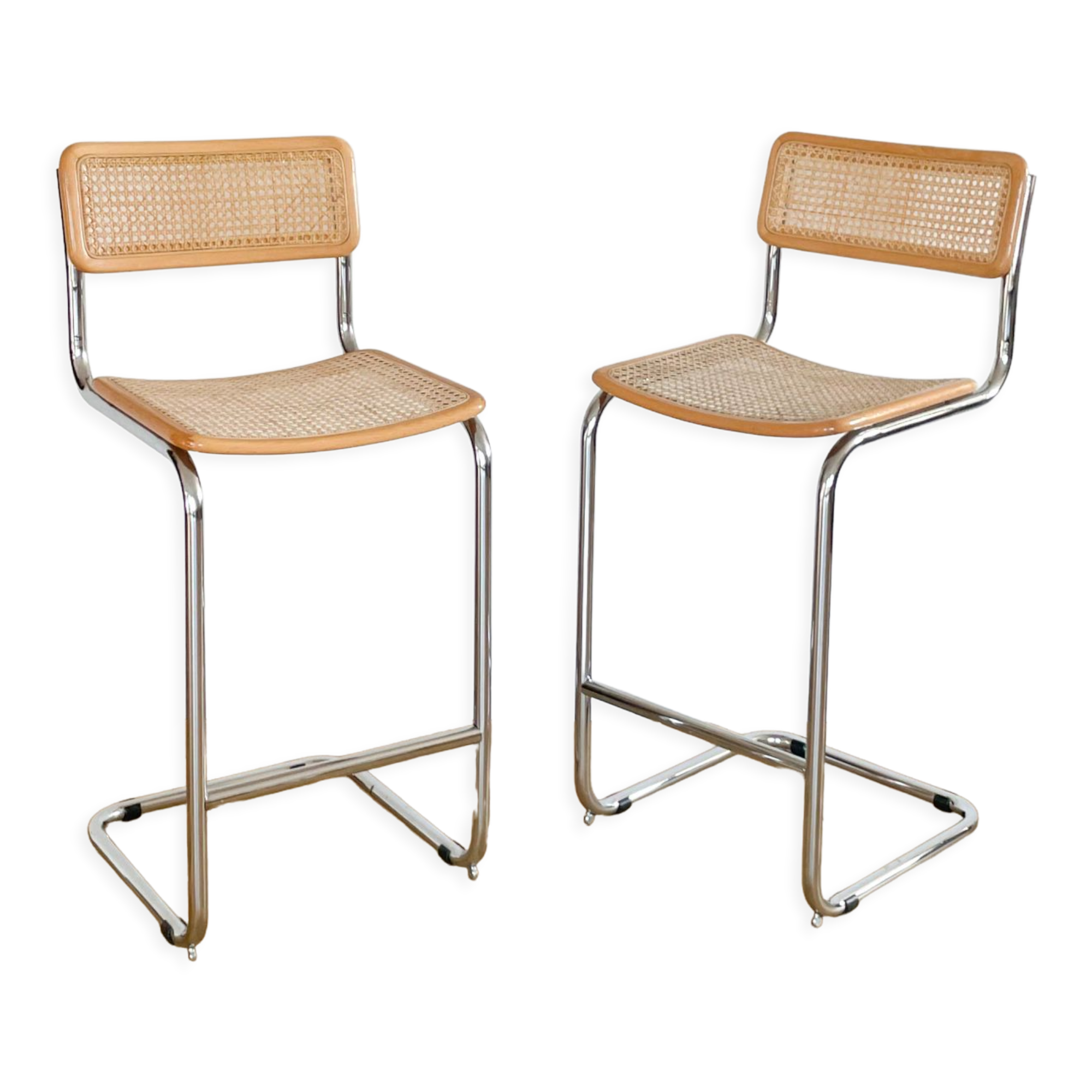 Pair bar chairs Cesca S32 Marcel Breuer, 1970