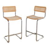 Pair bar chairs Cesca S32 Marcel Breuer, 1970