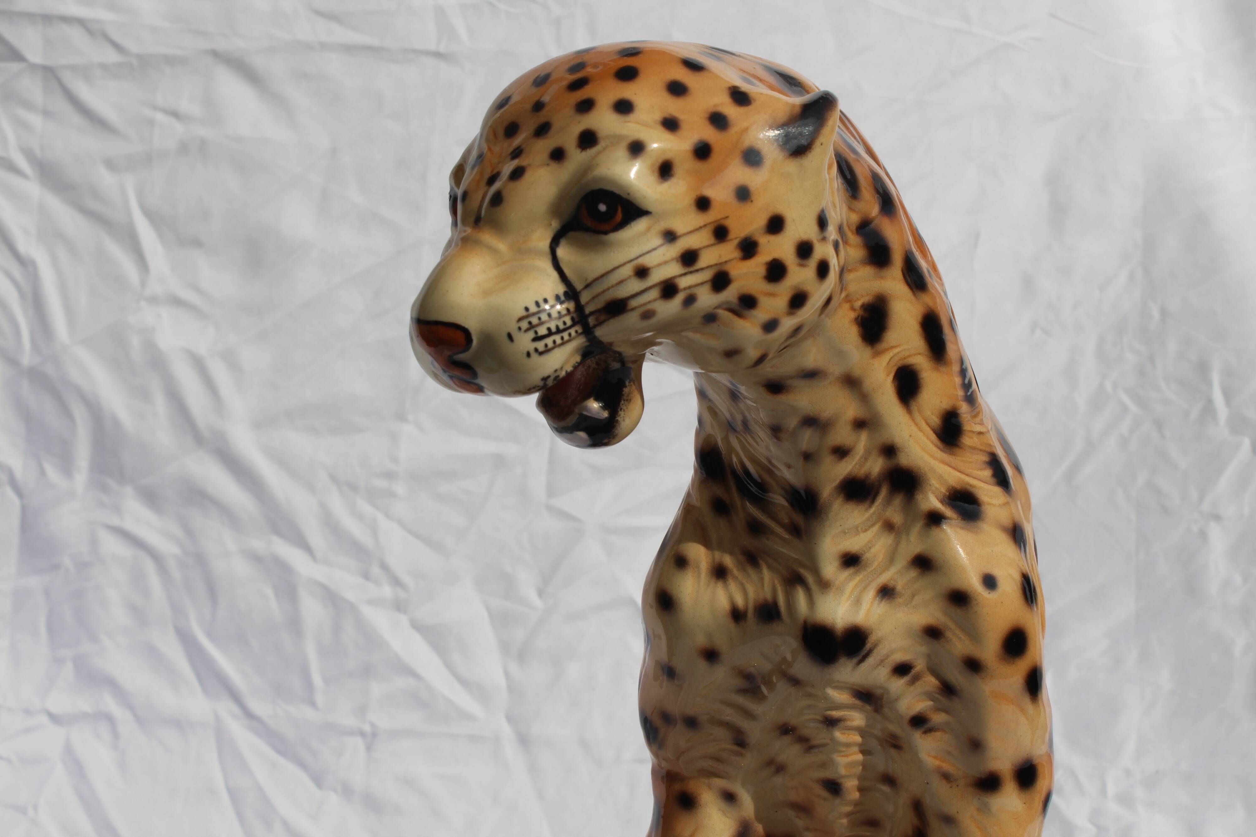 Italian 1970s porcelain cheetah