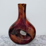 Enamelled and lacquered metal vase height