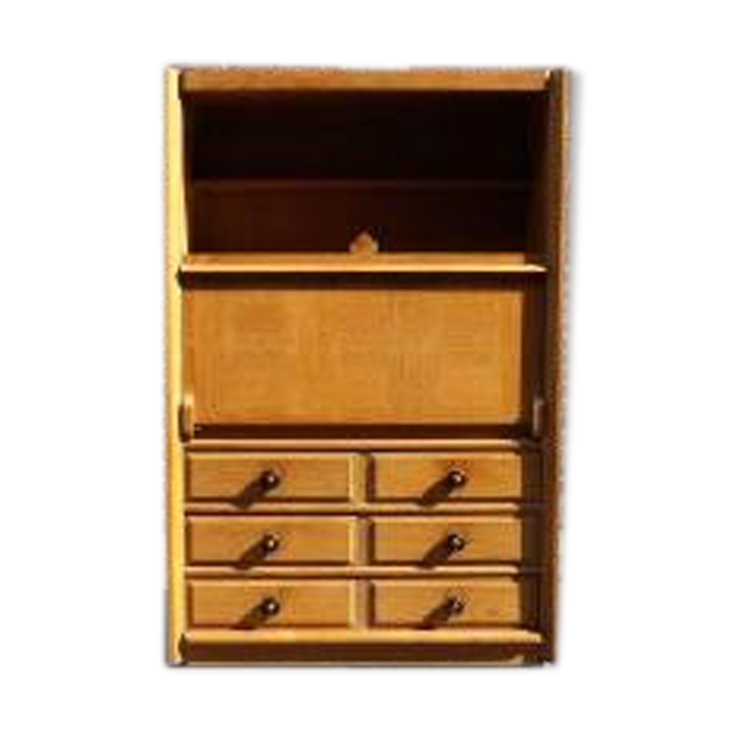 Vintage secretary in clair oak Guillerme and Chambron