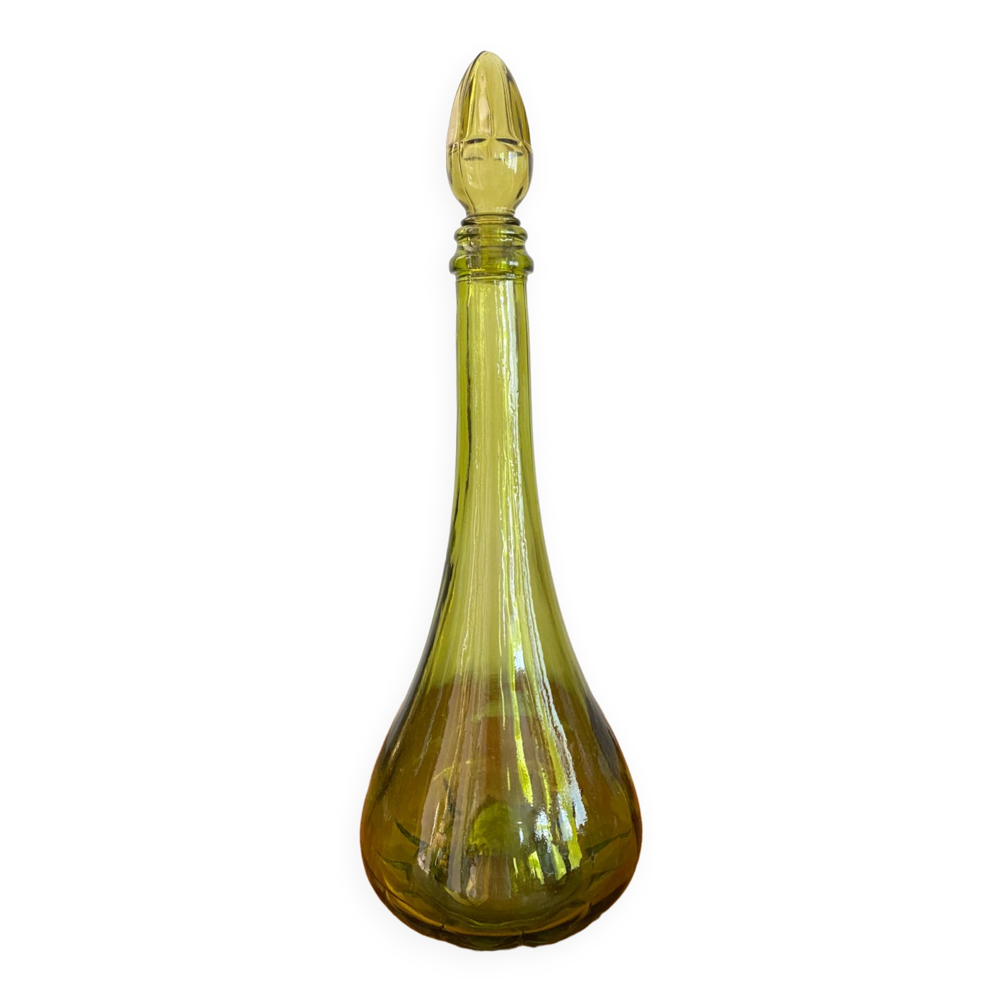 Vintage green glass carafe