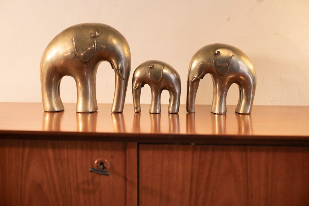 Brass elephant statues