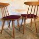 Set of two chairs stamped Hiller 1960's feet compass Scandinavian design