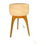 Grand lampadaire ULUV, bois et verre dépoli, Tchécoslovaquie, années 1960