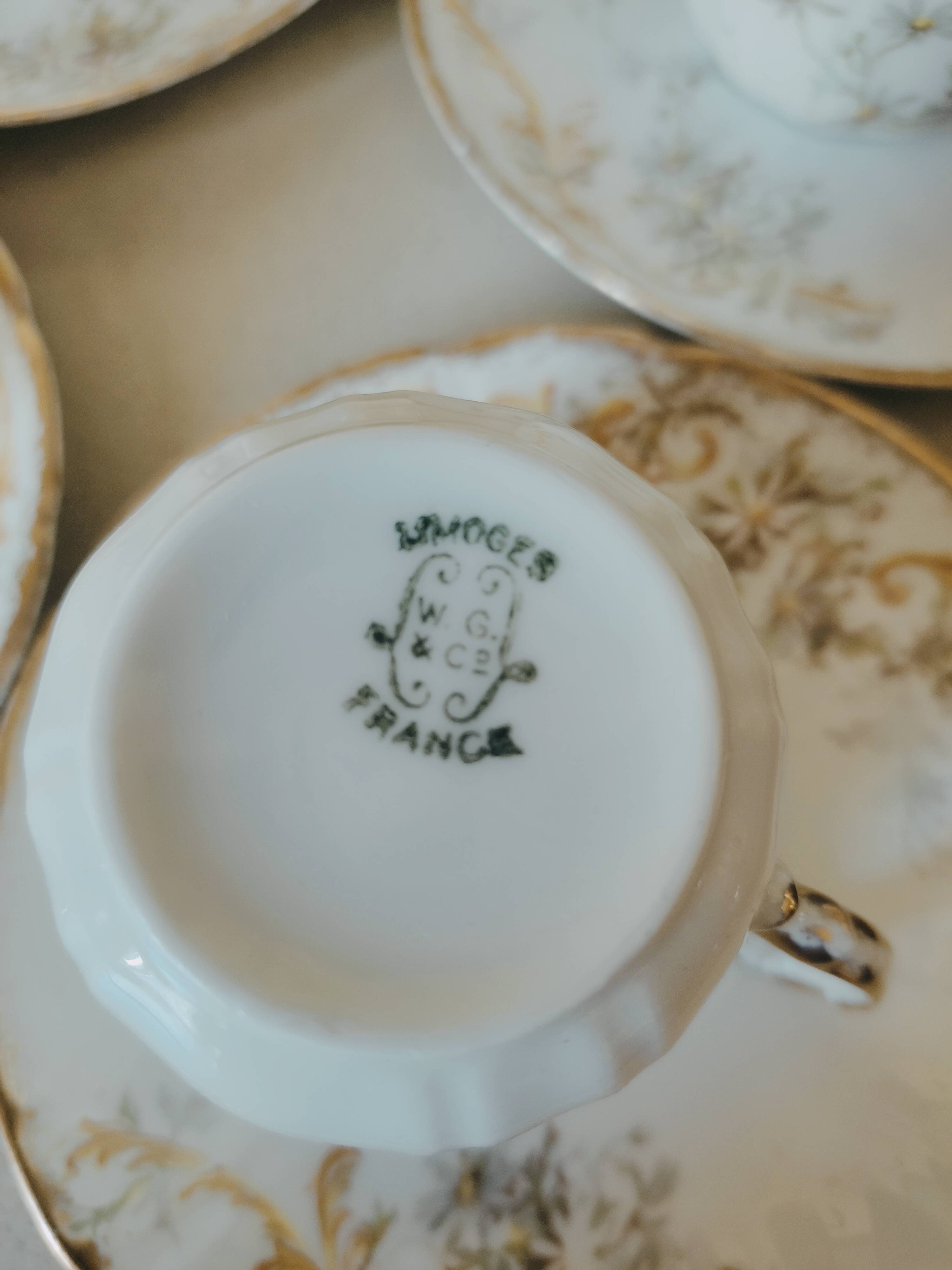 6 fine porcelain coffee cups