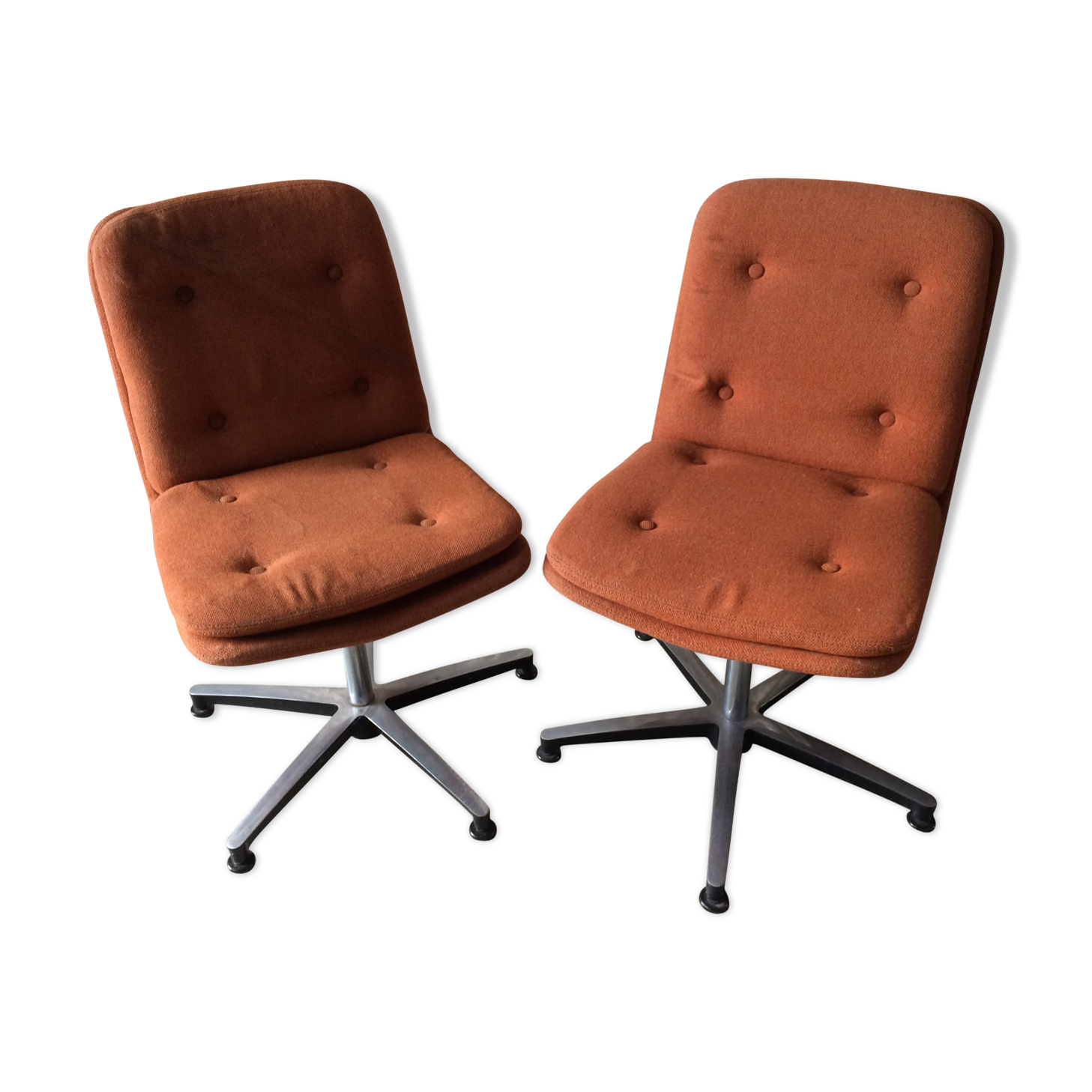 Pair of swivel armchairs 1970
