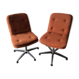 Paire de fauteuils pivotants 1970