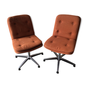 Paire de fauteuils pivotants 1970