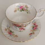 Royal Albert English porcelain set of 2 cups, saucers, and milk jug.
