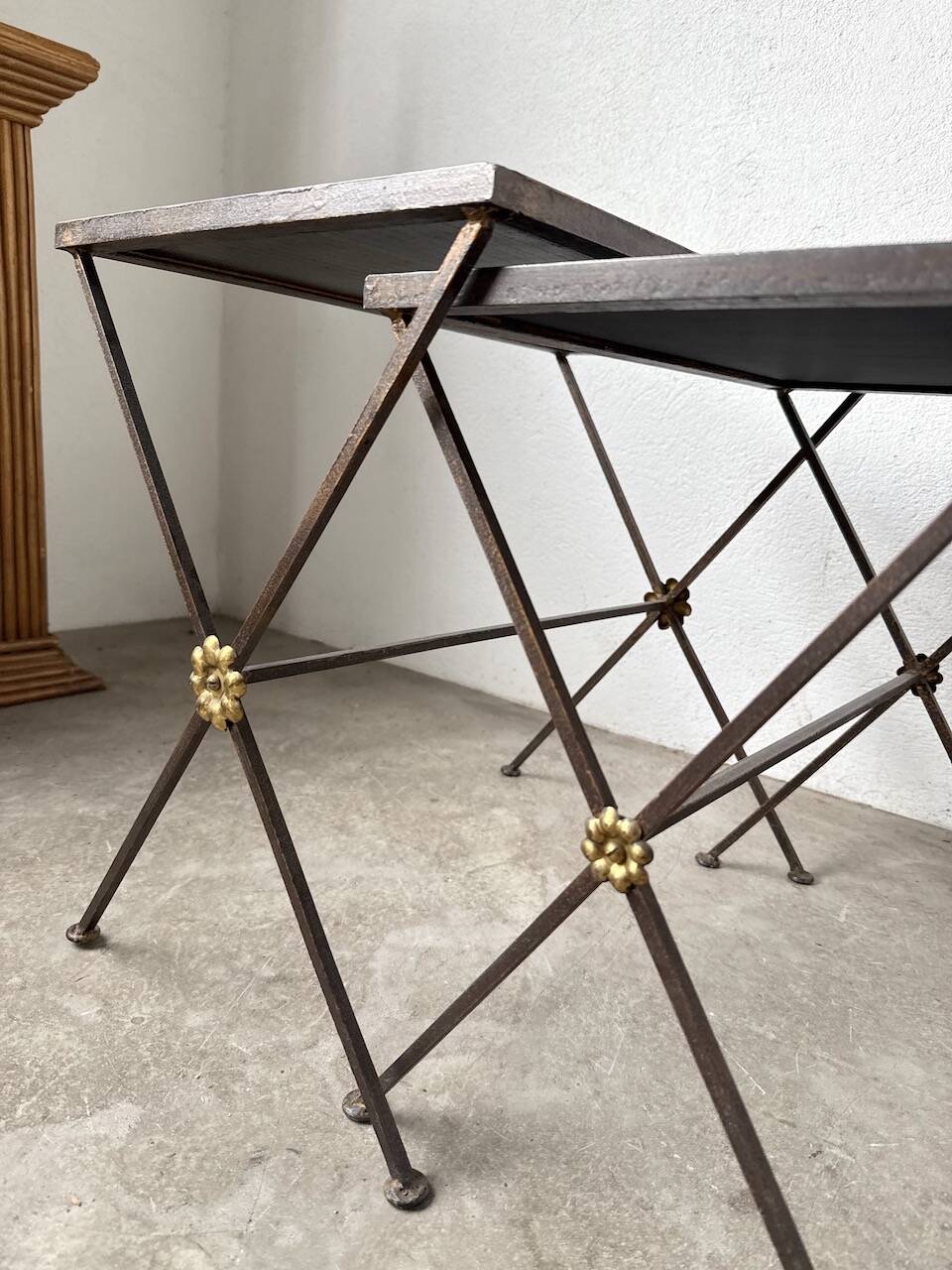 Adnet 1950s nesting tables trio