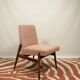 Vintage powder pink boucle armchair 1970 renovated