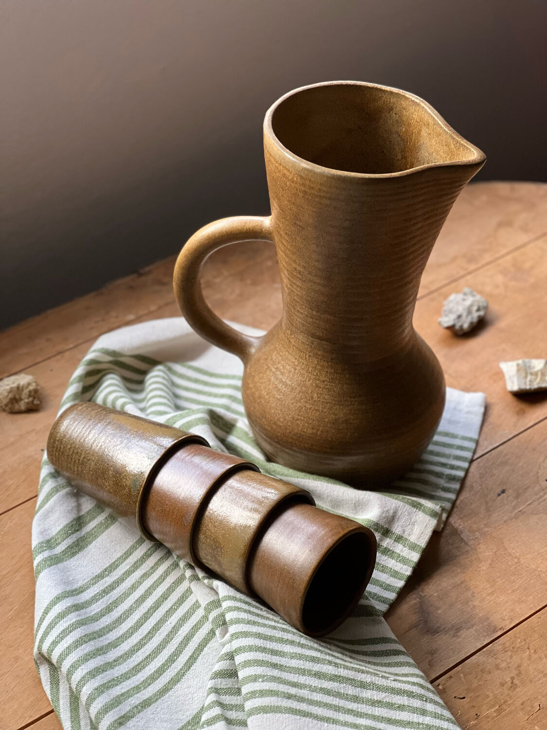 Digoin stoneware orangeade service 1960-70