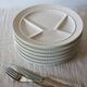 6 white Sarreguemines compartment plates