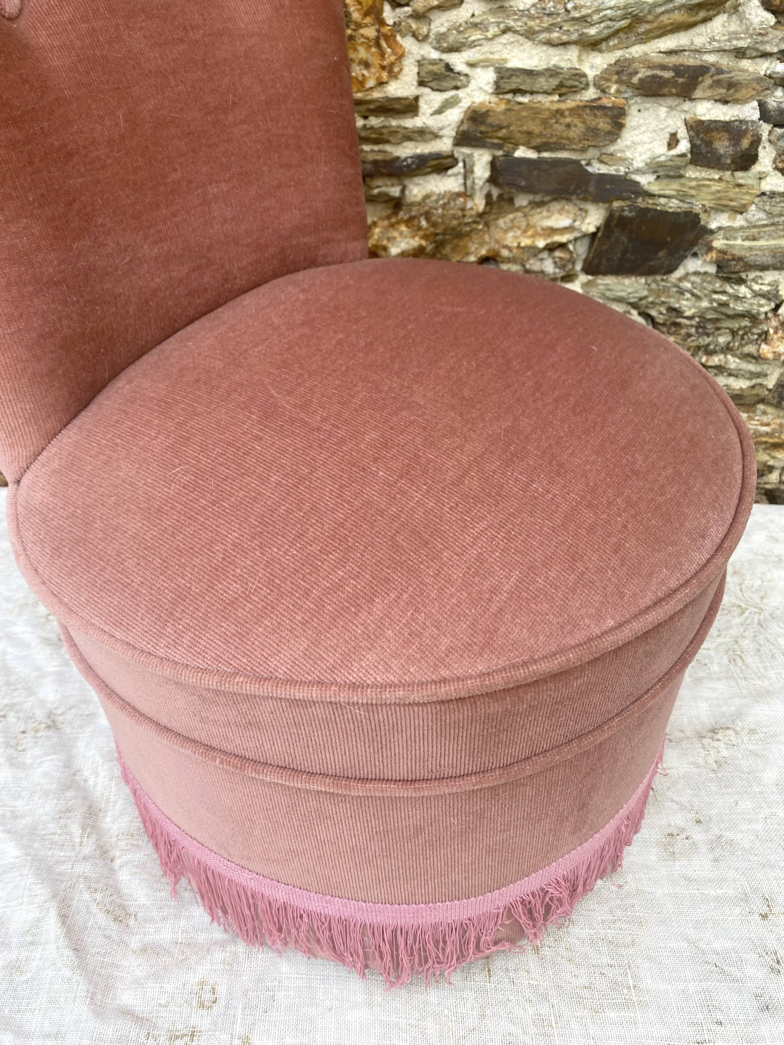 Toad armchair, vintage velvet fireside chair