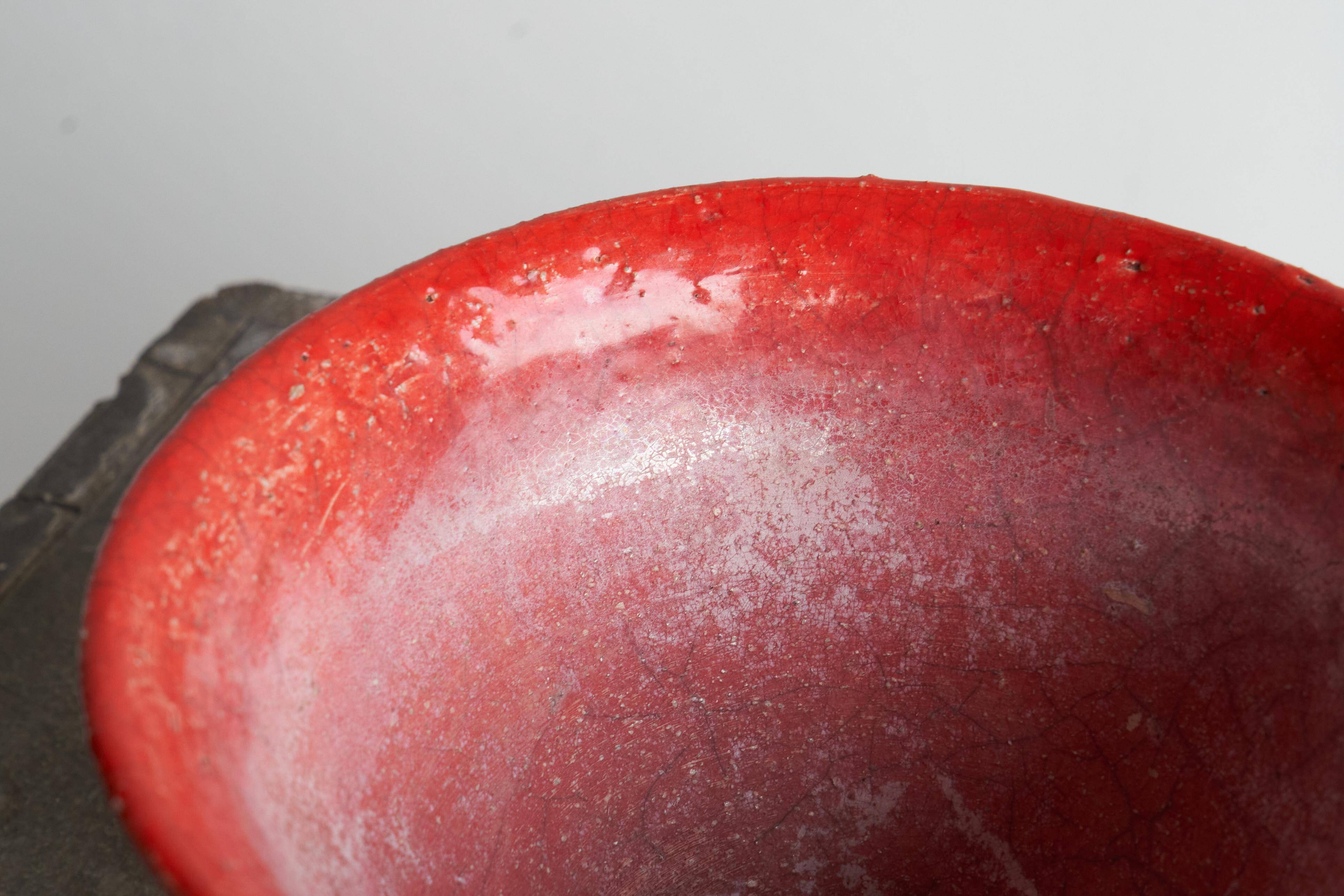 Cracked "Sang de Boeuf" bowl, glazed, early 20th century