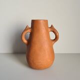 Face-shaped terracotta sculpture vase / 60s / vintage / art / Mid-Century / 20th century