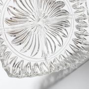 Mid-century Divided Serving Plate / Clear Appetizer Tray / Italy / 1970s