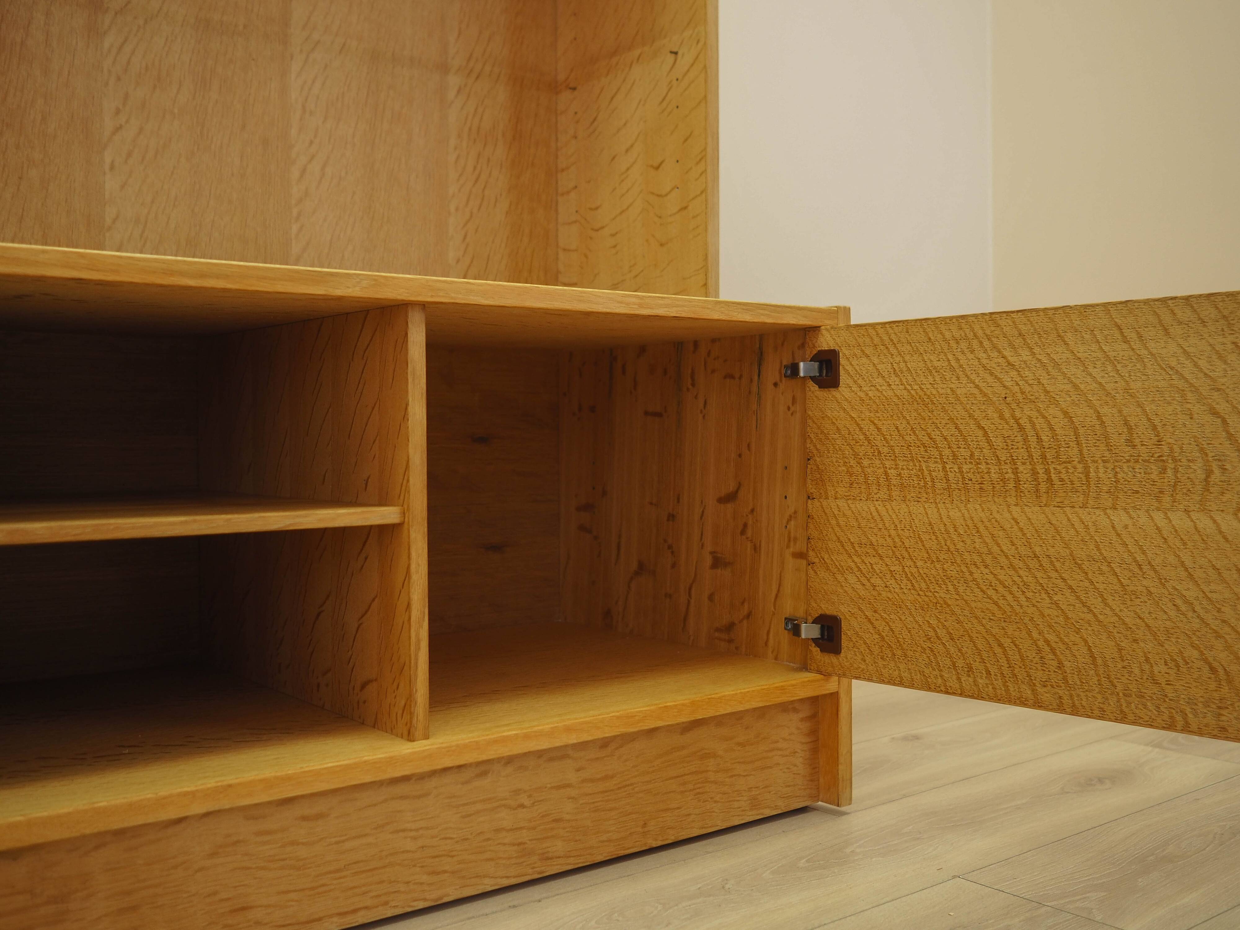 Henning Kjærnulf Oak Bookcase with Glass Doors, Danish 1960s