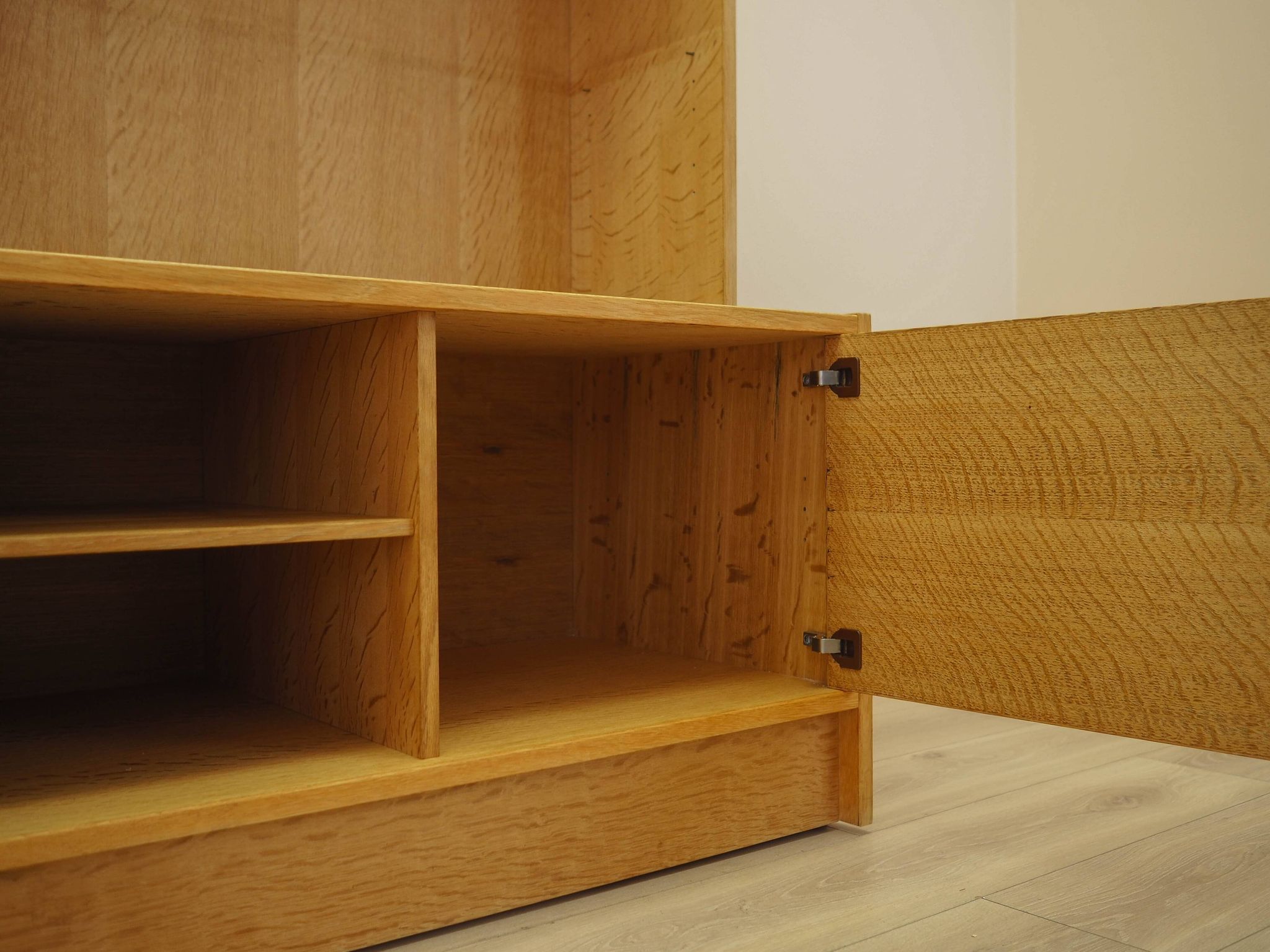 Henning Kjærnulf Oak Bookcase with Glass Doors, Danish 1960s