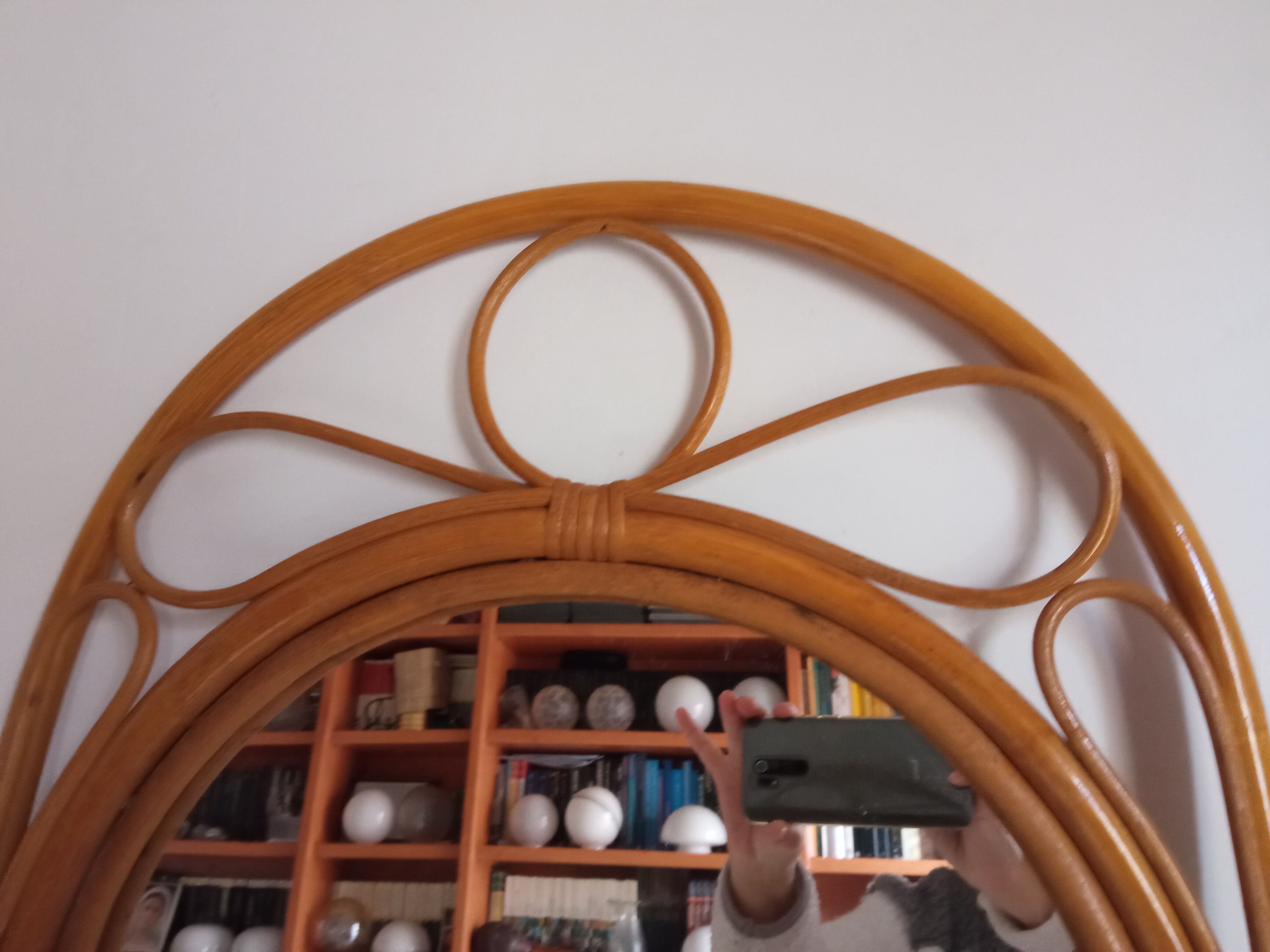 Miroir en bambou vintage