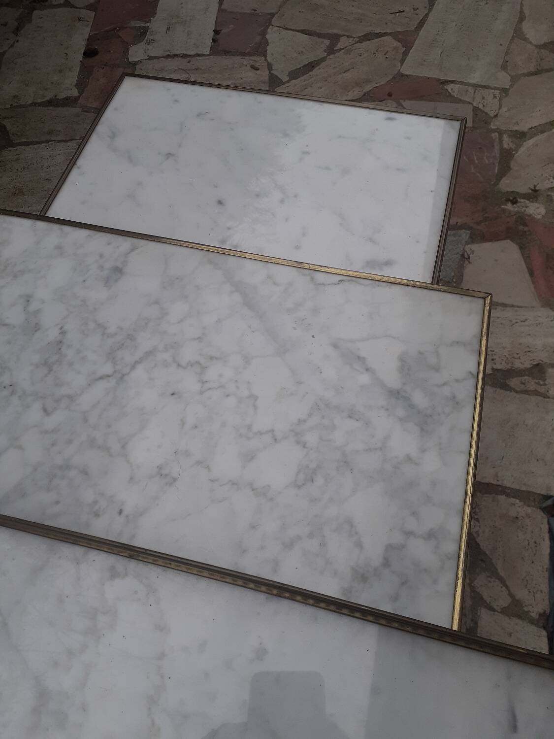 Set of three Louis XVI mahogany nesting tables