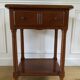 Nightstand, vintage side table with a drawer and a low shelf in solid wood