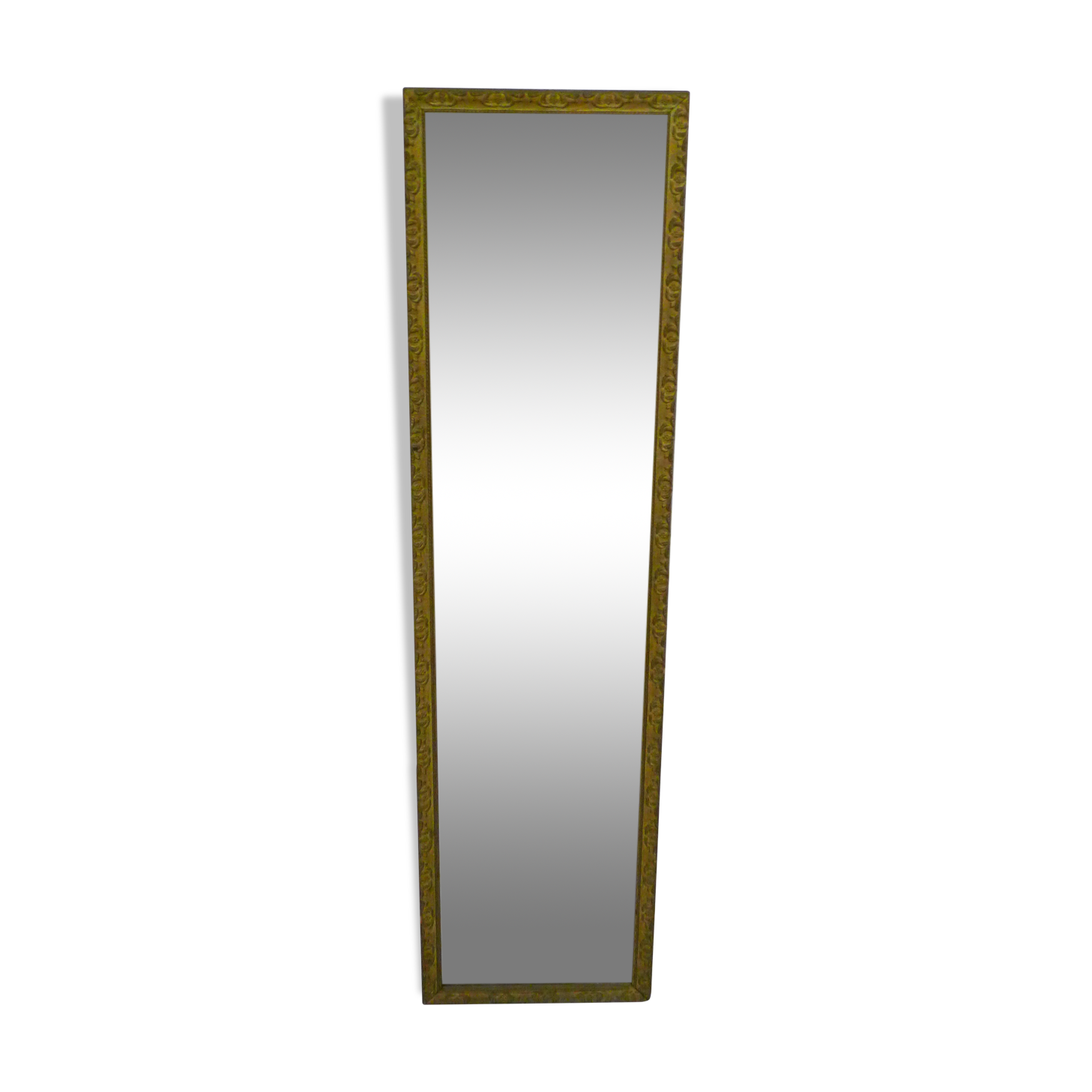 Large elongated gilded mirror