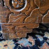 Carved wooden chest