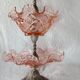 Fruit petits-fours set with two old pink corolla bowls, 19th century frame