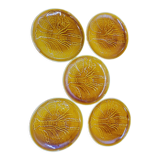 5 shellfish plates in earthenware Segovia slip