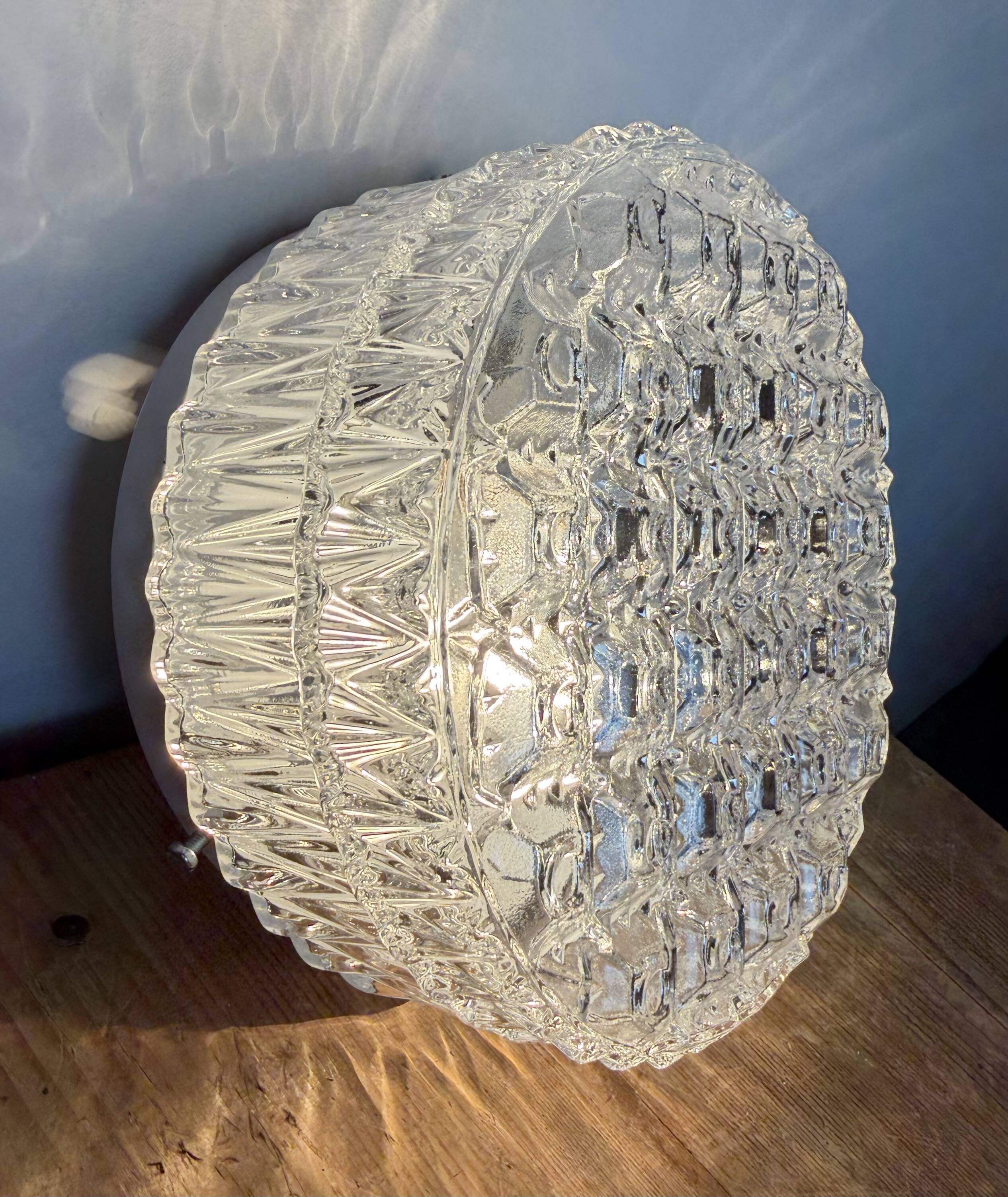 Vintage Glass Wall or Ceiling Light, 1970s
