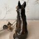 Figurine chien berger et ses 2 petits en céramique vintage