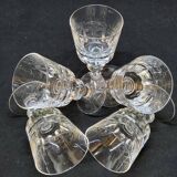5 verres a pied porto en cristal cristallin de portieux taillé