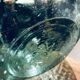 Dame Jeanne green/turquoise bubbled glass