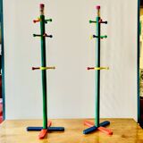 Pair of vintage children's coat racks - pencil shape