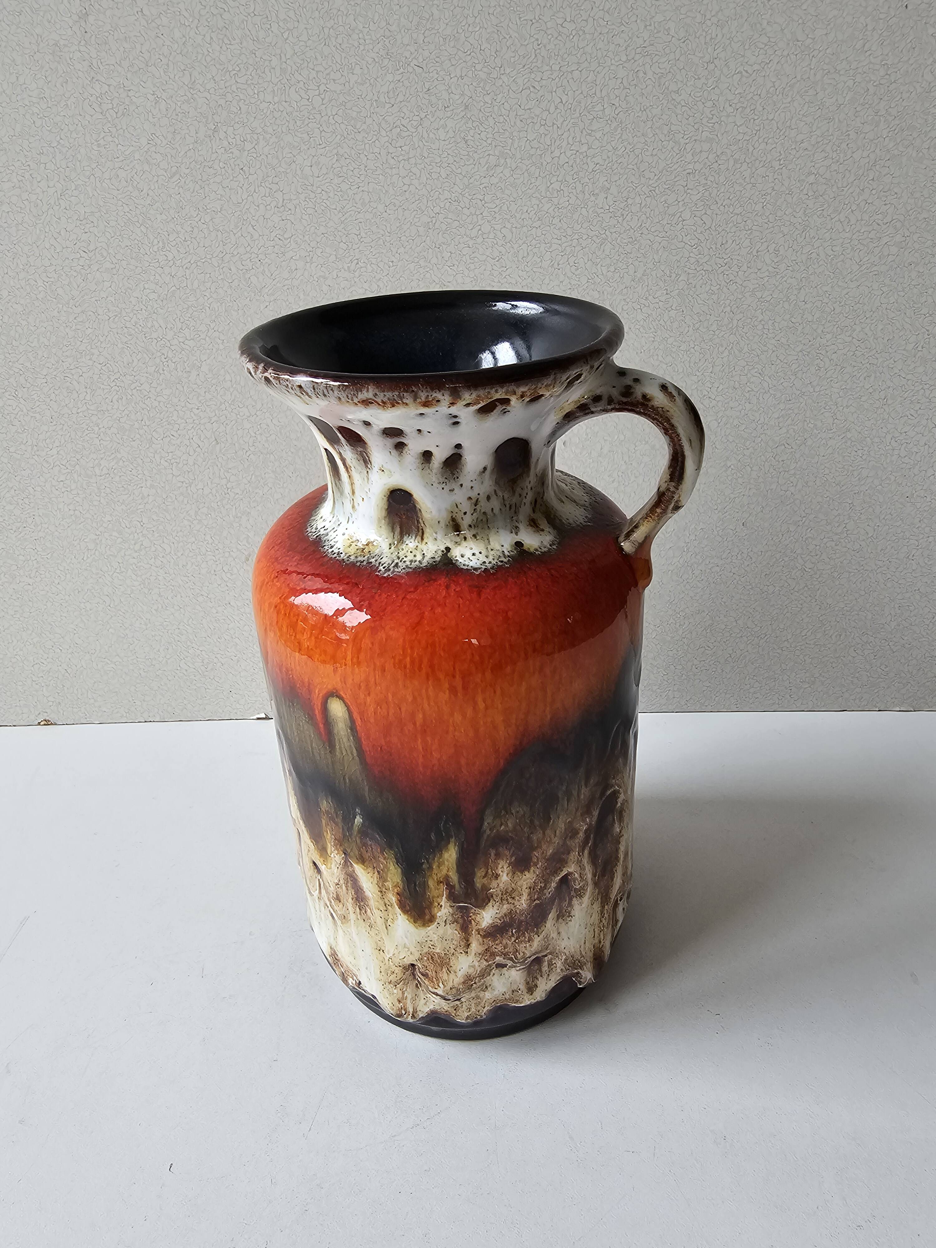 Vintage ceramic vase with handle - Jasba Keramik