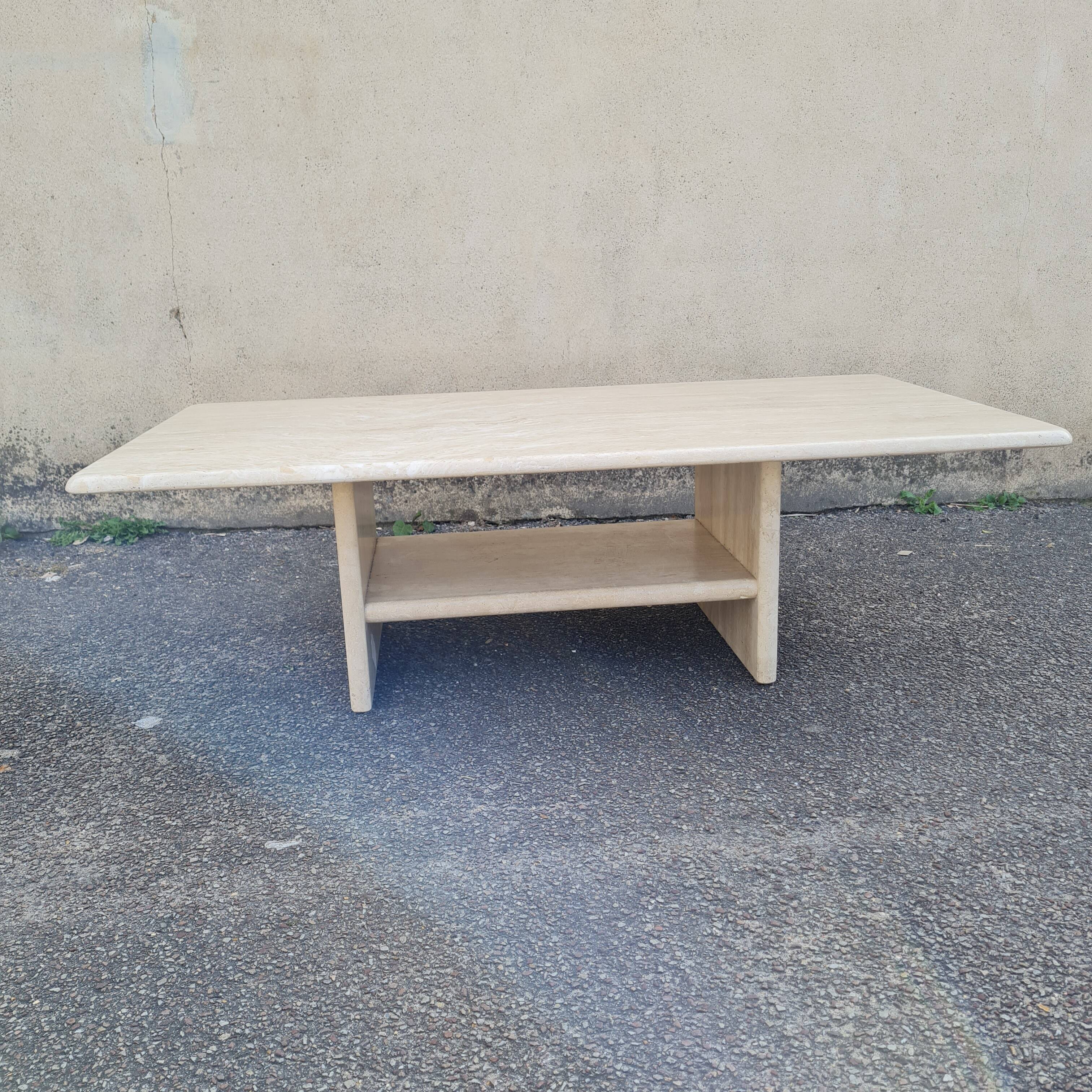 Travertine coffee table