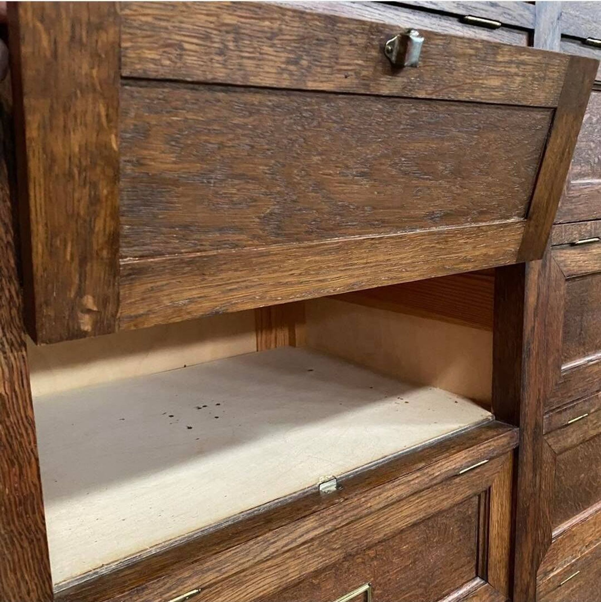 Antique Drop-Front Filing Cabinet | Oak Clerk’s Cabinet | Historic Storage