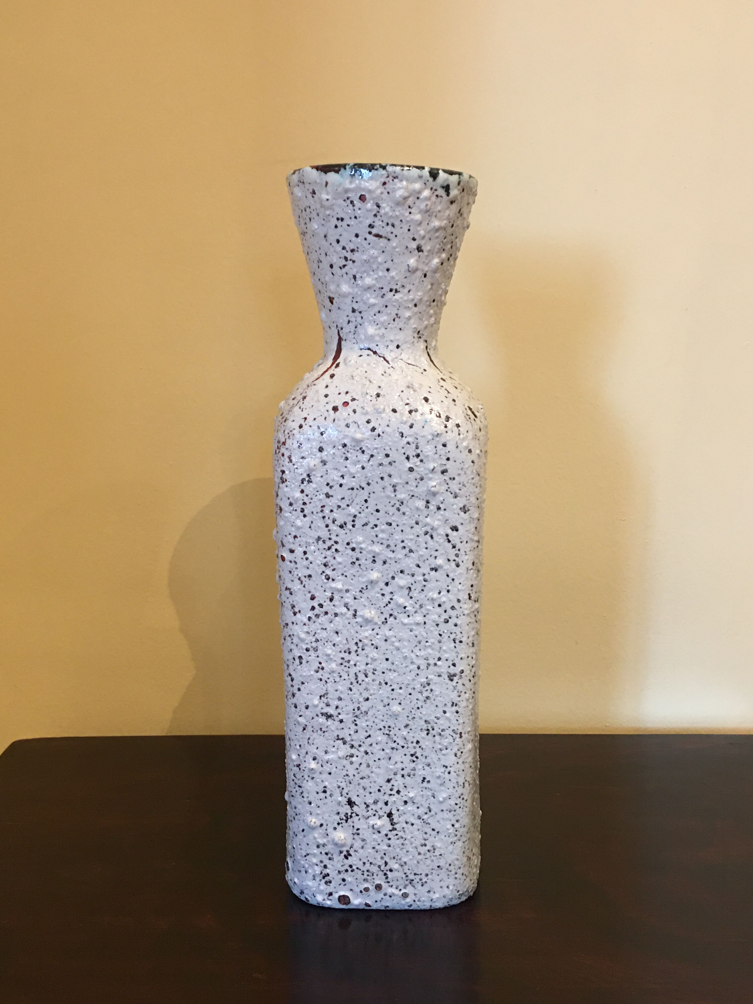 Enamel sandstone cut-out vase