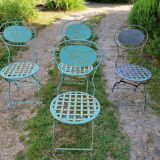 Wrought iron folding garden chairs
