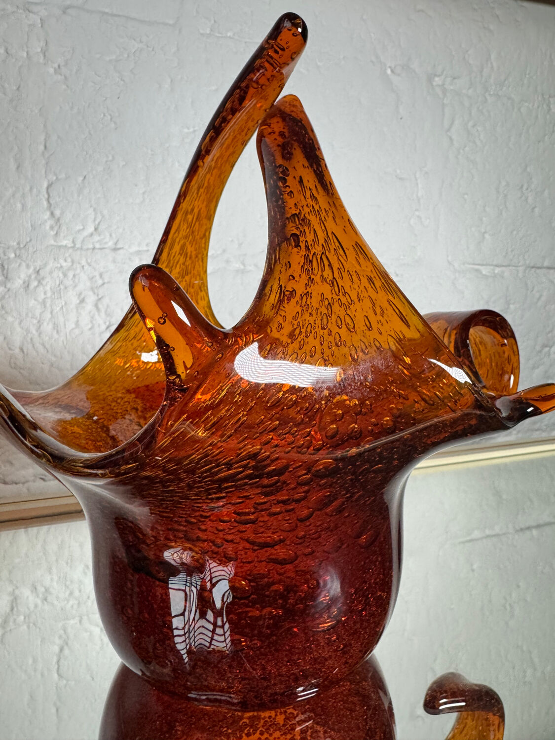 Amber blown glass empty pocket from the 60s