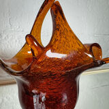 Amber blown glass empty pocket from the 60s