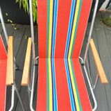 Pair of vintage folding camping chairs