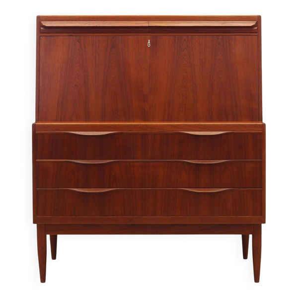 Secrétaire en teck, design danois, années 1960, designer : Erling Torvits, fabrication