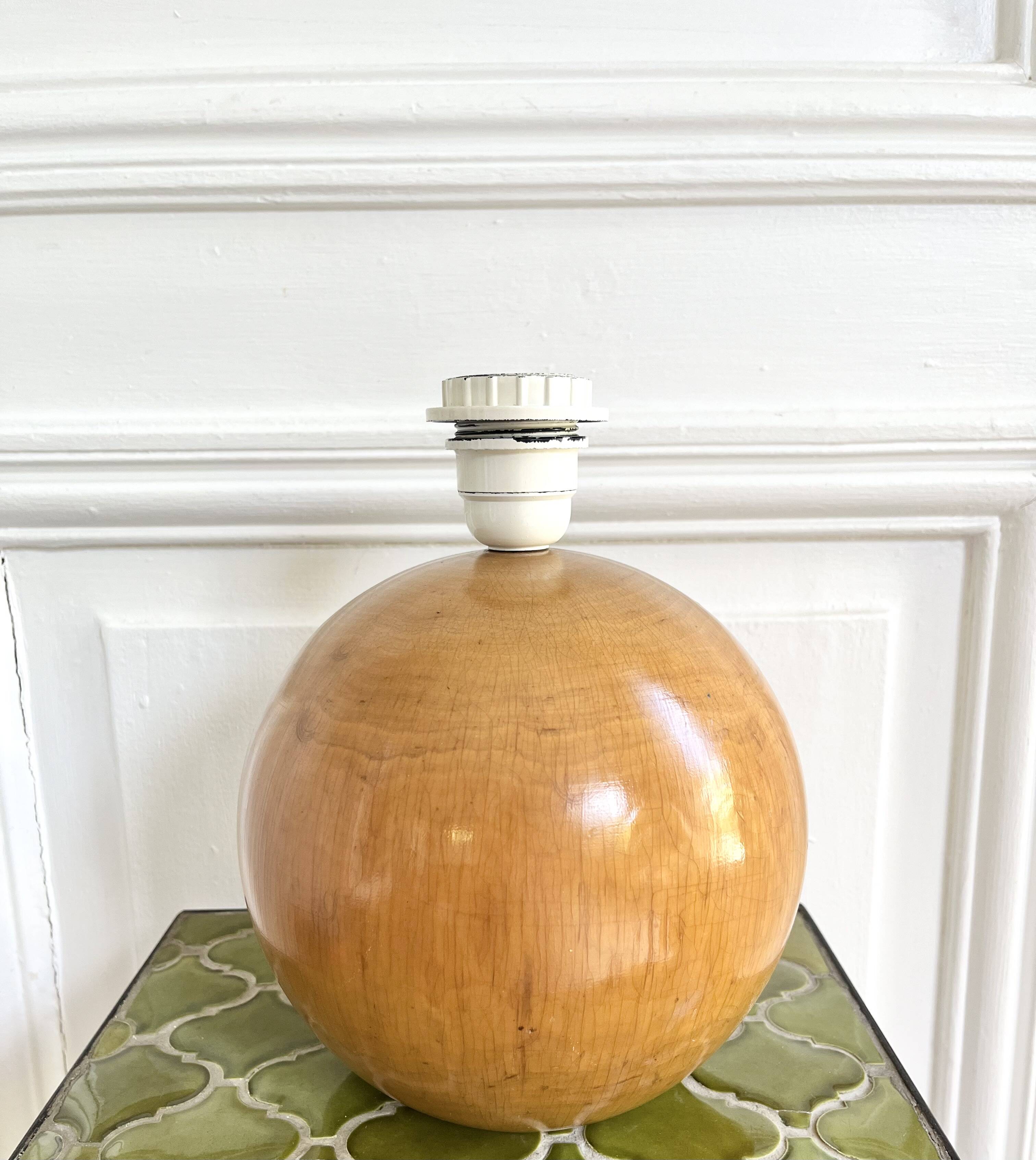 Large solid wood ball lamp