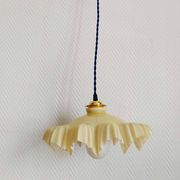 Yellow glass draped suspension Art Deco