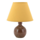 Guy Baudat stoneware ball lamp, yellow lampshade, 1970s