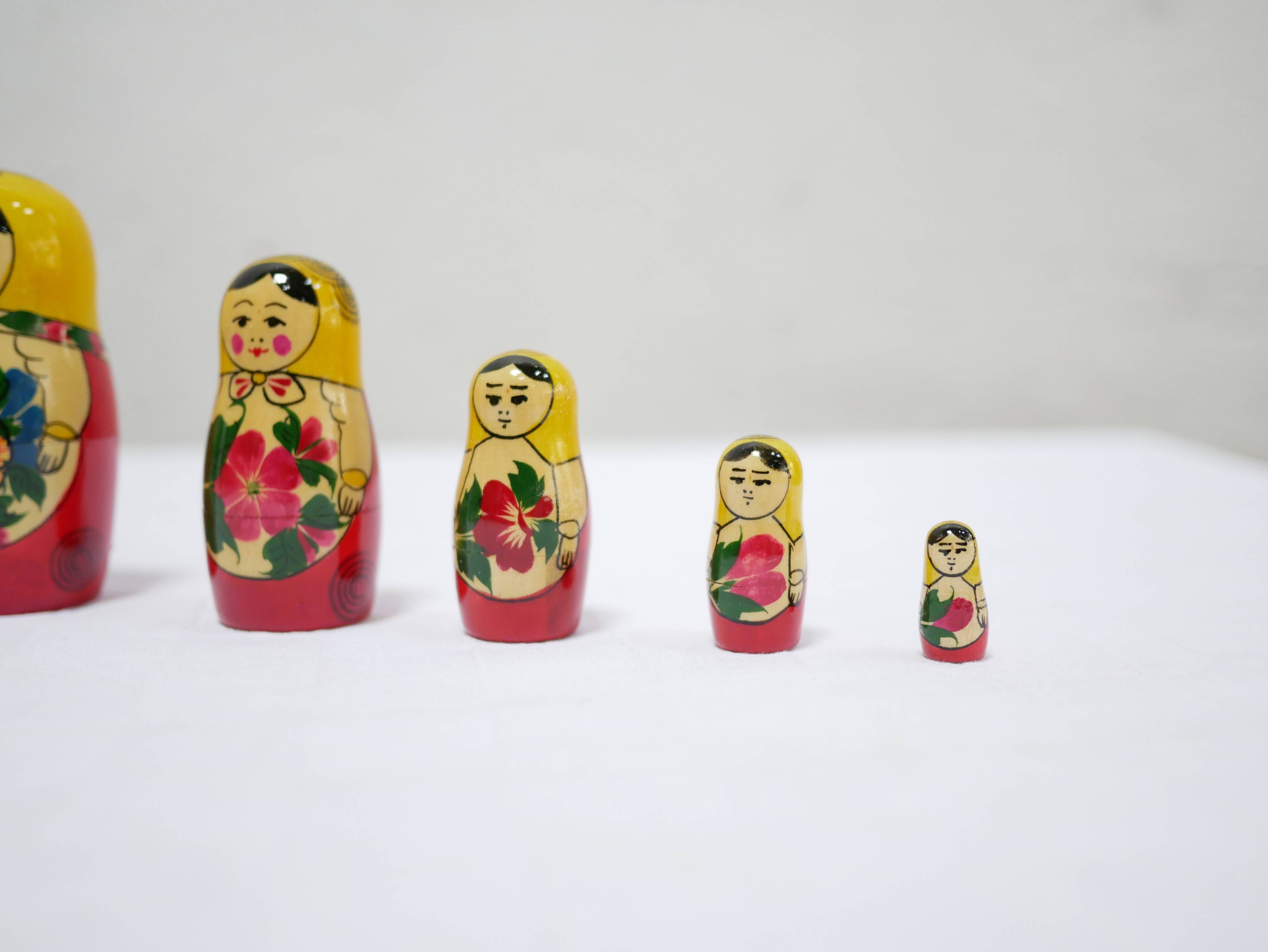 Vintage Russian Matryoshka wooden dolls