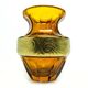 Art Deco vase, honey crystal oroplastic, Moser, Czechoslovakia, 1930s